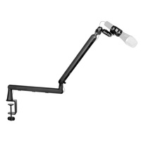 Support de microphone pliable à bras articulé bas, réglable à 360°, anti-tremblement, pour bureau, idéal pour karaoké et diffusion en direct