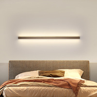 Applique murale linéaire minimaliste moderne à grille LED, avec gradation trois tons, pour salon, fond TV, chambre à coucher et chevet