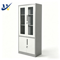 Armoire de classement métallique à double porte verrouillable, en acier, pour bureau, avec étagères pour documents