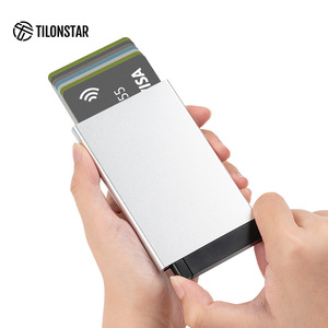 TILONSTAR TWM114 Personalized Logo High Quality Aluminum ID Bank <b>Cards</b> Case Business Credit Men Luxury <b>Card</b> <b>Holder</b> - Product Image 5