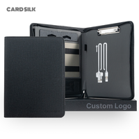 Conférencier en Cuir avec Power Bank Intégré et Presse-Papiers pour Professionnels et Voyages