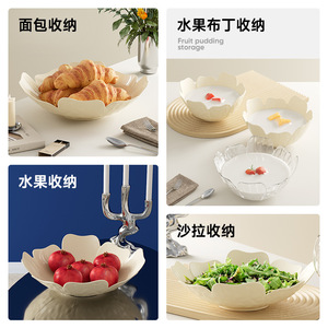 Plato de Frutas Grande de 28 cm de Diámetro con Forma de Flor para Decoración de Sala de Estar con Diseño de Compartimentos - Product Image 5