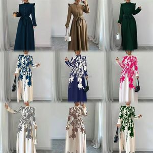 2024年夏 神聖な魅力 ハイエンド Aライン プリントクレープドレス 花柄プリント スイートデニム生地 ナチュラルカラー 新作 - Product Image 5