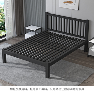Letto matrimoniale in ferro nordico letto matrimoniale 1.8 metri netti rosso moderno semplice ferro 1.5 letto singolo in ferro rinforzato - Product Image 5