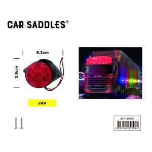 Feux latéraux ronds rouges 24V LED pour remorque de camion - Product Image 3
