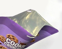 Sachet d'emballage plastique personnalisé avec logo, qualité alimentaire, pour snacks, poudres, biscuits croustillants, pochette verticale refermable avec fermeture éclair pour petites entreprises