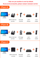 RUINAI Caja Registradora POS con Pantalla Táctil, Tableta Android/Windows Todo en Uno de 17 Pulgadas con Wi-Fi 6, Blanca, 1 Año de Garantía