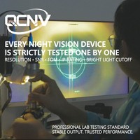 Gafas de Visión Nocturna Portátiles QCNV con Tubo IIT de Repuesto GEN2+ FOM1200+ Sin Autoenfoque, Fósforo Verde P43, Fósforo Blanco P45
