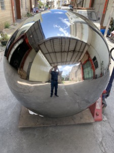 Esfera de bola hueca de acero para mirar al jardín al aire libre de gran tamaño de 1000mm/adorno de esfera de acero - Product Image 5