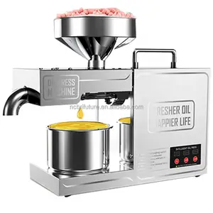 BO3 Presión de aceite automática Efectiva Máquina de extracción de aceite frío y caliente de acero inoxidable para el hogar Control de temperatura Cacahuete de sésamo