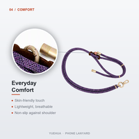 Cordon de téléphone en nylon tressé doux double brin violet foncé avec fermoir doré pour iPhone (OEM)