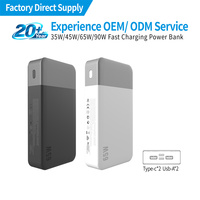 Batería Externa Portátil de Carga Rápida con Múltiples Salidas USB Tipo C de 35 W, 45 W, 65 W, 10000 mAh, 20000 mAh para Teléfono y Portátil