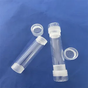 Heat Resistance Clear Screw Thread Fused Silica Quartz Glass Tube With Screw Thread Cap