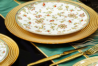 Europäisches Luxus 60-teiliges Bone China Geschirrset „Traumblumen“ – Keramikschalen- und Tellerkombination, High-End-Geschenk für den Einweihungsgeschenk