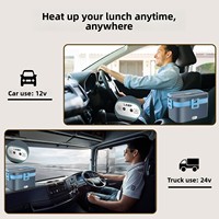 Boîte à lunch chauffante électrique pour voiture et maison, compartiment en acier inoxydable, boîte bento avec cuillère, fourchette, sac de transport, chauffe-aliments portable