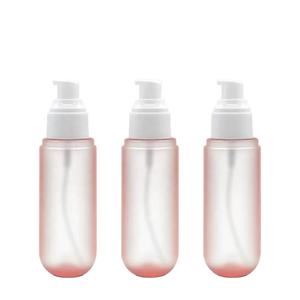 Venta al por mayor 60ml/80ml cápsula Rosa PET botella de plástico bomba de loción para champú desmaquillador crema de manos aceites de masaje pelucas rubor - Product Image 2