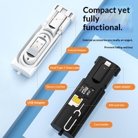 Boîte de rangement pour câble de données Type-C à charge rapide 60W et kit de voyage multifonction avec adaptateur de charge