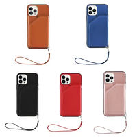 Nouvelle tendance avec fente pour cartes support de portefeuille en cuir PU étui arrière pour Redmi Note 11/12 Pro pour Redmi K40 pour Xiaomi 10/11