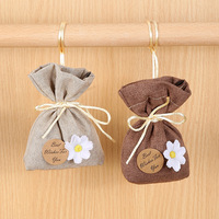 Sachet parfumé pour voiture en lin écologique, désodorisant longue durée, pochette d'aromathérapie naturelle pour la maison et le bureau