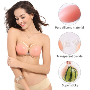 Xw015 OEM & ODM Áo ngực đôi đẩy lên vô hình Nhà sản xuất Silicone áo ngực - Product Image 5