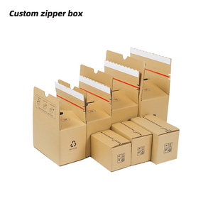 Tùy chỉnh thiết kế sóng tự con dấu Bưu Chính gửi thư kraft giấy dính Tear Strips vận chuyển bưu phẩm hộp với dây kéo và chất kết dính - Product Image 1