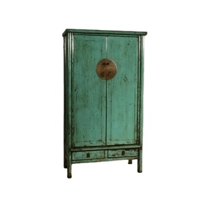 Chinese Antique Hand Painted <strong>Rustic</strong> Wooden Wedding <strong>Wardrobe</strong> - Product Image 2