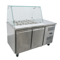 Table de préparation de pizza refroidisseur réfrigéré Double portes comptoir de table de saladette s/s304/201 pour niveau de haute qualité S900PZ