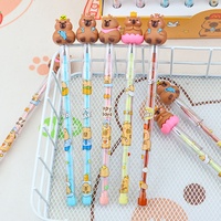Mignon Crayon Créatif HB en Forme de Tête de Capybara 3D, Corps en Plastique Non-Affûté, Multi-Segments, Effet Goutte d'Œuf, Fournitures Scolaires pour Étudiants