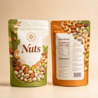Sachet Doypack Personnalisé Imprimé pour Noix, avec Fermeture Éclair, Trou de Suspension, Anti-Odeur, Refermable, Réutilisable, en Mylar, pour Emballage Alimentaire, Noix et Snacks