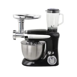 5-in-1 Peralatan Dapur Multifungsi, Mixer Berdiri Bantuan Dapur dengan Blender dan Penggiling Daging 1000W 4L Mangkuk Stainless Steel