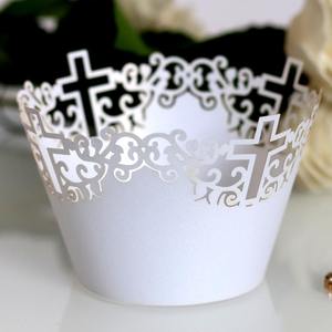 Envoltorios para Cupcakes, Papel para Hornear con Diseño Artístico de Filigrana, Vasos de Papel para Pasteles con Corte Láser de Encaje Cruzado, para Decoración de Bodas, Fiestas y Cumpleaños - Product Image 1