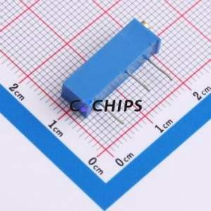Résistance/potentiomètre réglable 3006P-1-104LF, composant traversant (THT)-3P, 19,3x4,9 mm, résistance 100 kOhm, 10 %, 750 mW, 250 ppm/ ℃ - Product Image 2