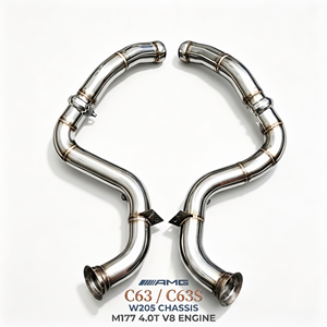 ท่อลงเทอร์โบ Vortex SS304 สำหรับ Mercedes-AMG C63 C63S W205 M177 4.0T V8 BiTurbo แบบตรงรุ่น ขัดเงาแบบกระจก เพิ่มประสิทธิภาพการปรับแต่ง - Product Image 1