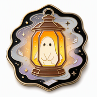 Lanterne fantôme personnalisée au design antique et moderne en émail avec effet de brume pour cadeau d'Halloween