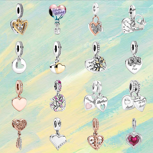 จี้รูปหัวใจเงินแท้ 925 ชุบทอง ขายส่ง - จี้เพชรซิร์คอน แหวน สร้อยข้อมือลูกปัด ของขวัญวันครบรอบ - Product Image 1