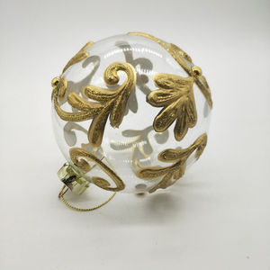 2022 unico speciale decorazione natalizia sfera in vetro trasparente sfera in vetro trasparente con motivo dorato per <span class=keywords><strong>natale</strong></span> - Product Image 3