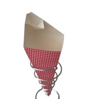 Cono de Papel Recubierto Ecológico, Materiales Reciclados para Pollo Frito, Pizza, Papas Fritas
