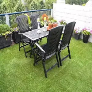 Bom preço jardim paisagismo grama telhas grama artificial telha impermeável deck interlock telha pátio varanda