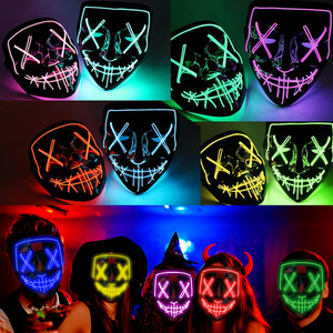 Luckykoo EL Cold Light Halloween Mask LED Luminous <b>V</b> Mask for Party <b>Bar</b> Party Masks - Product Image 4