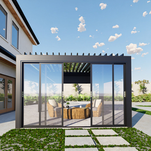 Pergola bioclimatique électrique en aluminium SINGO au design moderne avec toit à lames orientables imperméable et protection UV pour balcon et usage extérieur - Product Image 6