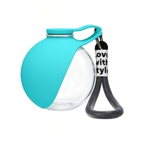Bouteille d'eau portable pour chien 2 en 1, anti-fuite, en acier inoxydable, distributeur d'eau de voyage pour animaux de compagnie avec bol pliable en silicone pour la promenade