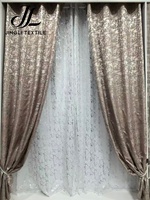 Ensemble de 3 rideaux occultants ethniques en feuille d'or, style design local pour le marché africain, achat en gros