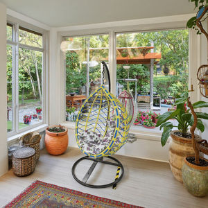 Chaise à bascule d'intérieur pour <span class=keywords><strong>adulte</strong></span> <span class=keywords><strong>Nid</strong></span> d'oiseau paresseux Bryant Chaise à bascule double Balançoire Panier suspendu Chaise en rotin Balançoires pour balcon et patio - Product Image 3