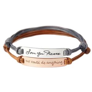 Braccialetto Vintage fai da te in acciaio inossidabile <span class=keywords><strong>con</strong></span> parole incise al Laser Design personalizzato della corda della barra vuota ed elegante - Product Image 1