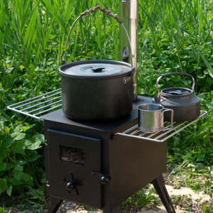 تصميم حديث قابل للطي في الهواء الطلق موقد حرق الأخشاب تركيب قائم بقائمة بذاتها للتخييم - Product Image 4