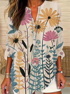 Chemisiers pour femmes, style polyvalent, motif floral noir, nouvelle collection, vente en gros - Product Image 2