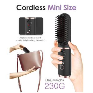 2024 nuevo peine de hierro inalámbrico portátil queratina cepillo alisador de barba iónico eléctrico para hombres y mujeres - Product Image 5