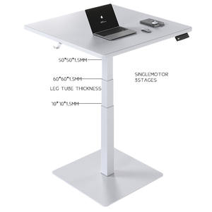 โต๊ะคอมพิวเตอร์สำนักงานแบบขาเดียว รุ่นโมเดิร์น ปี 2026 ปรับระดับความสูงได้ตามหลักสรีรศาสตร์ ใช้มอเตอร์เดียว 3 ระดับ โต๊ะคอมพิวเตอร์ทรงสี่เหลี่ยม - Product Image 4