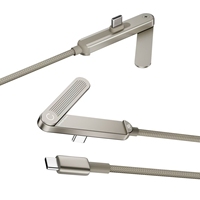 Câble USB-C vers USB-C 240W PD 3.1 à charge rapide 5A, cordon tressé en nylon avec support de téléphone pliable et bracelet-câble de données pour iPhone 16 17