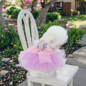 Fabricante ONESTEP, venta al por mayor, personalizado, gato, perro, vestido de novia de lujo, poliéster sólido clásico para ropa de mascotas - Product Image 1